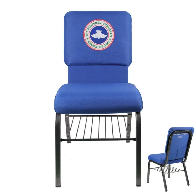 Kenya Ghana customize logo bookshelf cheap church chair for sale