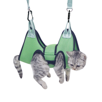 Kit de hamac professionnel en maille respirante pour toilettage d'animaux, pour la coupe des ongles, le bain et le nettoyage des chats et chiens, avec sangle de maintien et aide