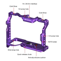 Stabilisateur de cage de caméra en alliage d'aluminium PULUZ Aviation prix usine avec poignée supérieure et poignée latérale en bois pour Sony A7R5 / A7M4