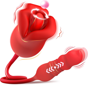 Vente chaude femmes adulte jouet 2-en-1 rotation vibrateur avec léchage bouche mamelon G-Spot clitoridien poussée gode - Product Image 1