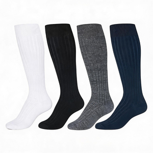 Calcetines de Vestir Personalizados hasta la Rodilla para <span class=keywords><strong>Hombre</strong></span>, Calcetines de Vestir de <span class=keywords><strong>Lana</strong></span> <span class=keywords><strong>Merino</strong></span> Acanalados - Product Image 1