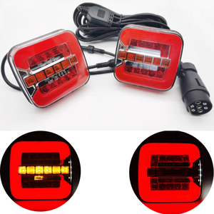 Feu arrière LED 12-24V pour <span class=keywords><strong>remorque</strong></span>, <span class=keywords><strong>sans</strong></span> <span class=keywords><strong>fil</strong></span>/filaire, 7 broches, combiné arrière, feu stop, <span class=keywords><strong>clignotant</strong></span>, marche arrière, magnétique, pour camion et <span class=keywords><strong>remorque</strong></span> - Product Image 2