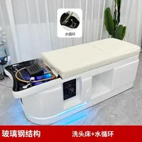 Fauteuil de coiffure avec bac à shampoing intégré, lit de lavage pour salon de coiffure et spa, fauteuil inclinable de massage capillaire