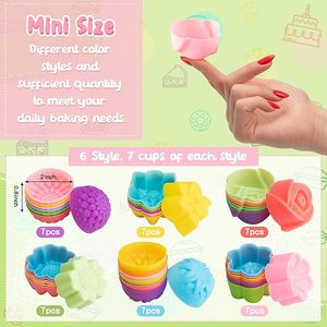Moldes <span class=keywords><strong>de</strong></span> Silicona Ecológicos con Forma <span class=keywords><strong>de</strong></span> Mini <span class=keywords><strong>Flor</strong></span> para Hornear Brownies, Pan <span class=keywords><strong>de</strong></span> Maíz, Pastel <span class=keywords><strong>de</strong></span> <span class=keywords><strong>Queso</strong></span>, Pudín y Pastel - Product Image 2