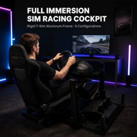 Cockpit de simulation de course automobile 3060 4080 avec cadre en profilé aluminium et siège en cuir, directement de l'usine, personnalisable OEM
