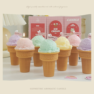 AIKUN Handmade Soy Wax Animal Shape Ice Cream Cone Scented Aromatherapy Candles with <b>Box</b> for Christmas & Easter <b>Gifts</b> - Product Image 2
