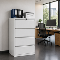 Meubles de bureau, armoire de classement métallique à 4 tiroirs latéraux, armoires de classement latérales pour documents A4, légaux, lettres
