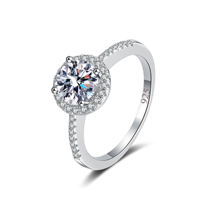 Classic Simple 925 Sterling <strong>Silver</strong> <strong>Big</strong> Round Cut Cubic Zircon Eternity <strong>Ring</strong> Band for Women Bridal Wedding Jewelry Accessories - Product Image 1