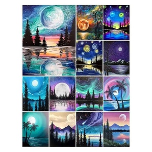 XIXI Peinture au diamant 5D DIY, paysage de forme irrégulière, peinture acrylique peinte à la main - Product Image 1
