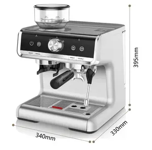 コーヒーメーカー220V 2.8L 1500W 58mmフィルター20bar ULKAポンプ豆カップエスプレッソコーヒーメーカーグラインダー付き