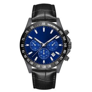 นาฬิกาควอตซ์สายหนังสแตนเลสสตีลหรูหราสำหรับผู้ชายเส้นผ่านศูนย์กลางหน้าปัด43มม. โลโก้ที่กำหนดเอง ODM มัลติฟังก์ชั่นนาฬิกาควอตซ์ - Product Image 4