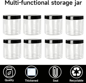 Vente en gros de pots en plastique transparent pour aliments pour animaux de compagnie de 100 ml, 200 ml, 300 ml, 350 ml, 500 ml - Product Image 2