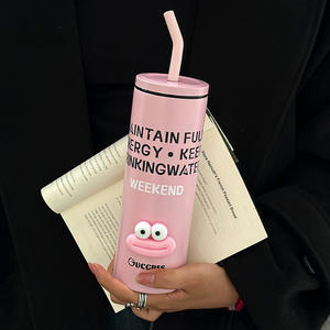 Termo de Acero Inoxidable 304, Color Negro y Rosa, Taza con Pajita, <span class=keywords><strong>para</strong></span> Fiestas, Estudiantes, Trabajadores de Oficina, Botella de Agua <span class=keywords><strong>para</strong></span> <span class=keywords><strong>Parejas</strong></span> - Product Image 4