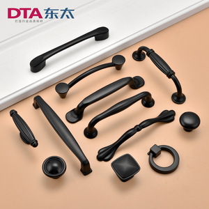 Dta Furniture Handle Bar Black Aluminum Alloy Cabinet Wardrobe Door Pull Traditional Style Durable - Product Image 3