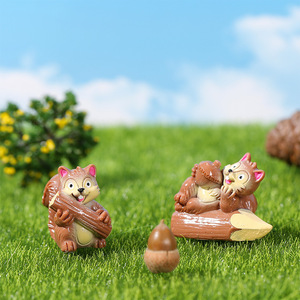 ตุ๊กตากระรอกเรซิ่นน่ารัก ของตกแต่งสวนจิ๋ว ของตกแต่งบ้าน ชุดงานฝีมือศิลปะ - Product Image 1