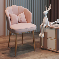 Chaise de salle à manger moderne en velours, style nordique minimaliste de luxe, avec base en métal chromé, pour appartement, chambre et mobilier de maison