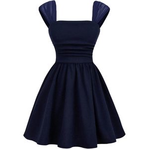 Vestido de Verano para Niña, Bonito Vestido Corto con Cuello Cuadrado, Estilo Línea A, con Volantes, para Fiesta, Graduación, Cumpleaños, Transpirable, Ropa de Vacaciones - Product Image 1