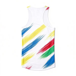 Custom Multi Color Men Seamless Ultra Lightweight Polyester Tank Tops Quick Dry Running Events Breathable Marathon Race <b>Vest</b> - Product Image 2