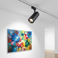 Projecteur LED COB sur rail moderne en aluminium 3W-40W, angle de faisceau 10-60°, bras long 3/4 fils
