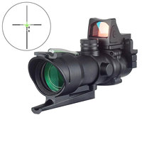LAMBUL 4X32 Viseurs à fibres optiques, point rouge et vert, croix Chevron, fibres optiques réelles illuminées pour grossissement 20mm, résistant aux chocs