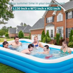 PVC <b>Inflatable</b> Swimming <b>Pool</b> 130*72*22 Inch <b>for</b> Family Big Swimming <b>Pool</b> <b>for</b> Summer Outdoor Backyard Garden - Product Image 2