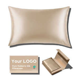 Taie d'oreiller de luxe 100% soie de mûrier véritable, soie pure biologique personnalisée avec boîte, pour la maison et l'hôtel, anti-acariens - Product Image 2