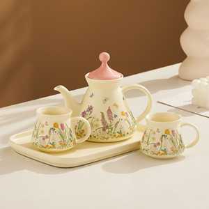 Ensemble de tasses à café et à thé de luxe pour la maison, emballage cadeau, style campagnard mignon, ensemble tasse et assiette pour la maison - Product Image 2