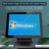 Venta al por mayor 15,6 pulgadas de doble pantalla Win 7/10/Linux Smart POS máquina Punto de Venta Sistema de caja registradora Terminal Pos