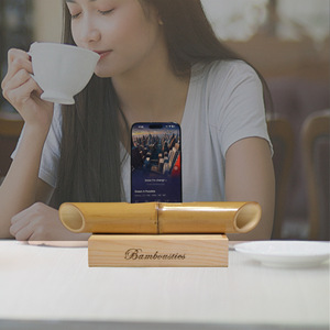 Bambousties Bamboo Phone Stand For <b>IPhone</b> Desktop Portable Mobile <b>Holder</b> - Product Image 1