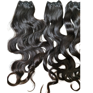 Pelo de trama a máquina de fábrica al por mayor personalizado y pelo humano virgen indio rizado ondulado natural mechones pelo de trama Genius - Product Image 2