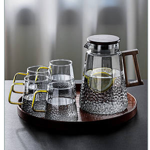 Jarra de <span class=keywords><strong>agua</strong></span> de vidrio de borosilicato, tetera, jarra para beber para Limón, jugo de fruta, olla, botella de bebida de cocina, Juego de tapa de acero inoxidable - Product Image 2