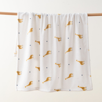 Couverture de lit bébé en flanelle girafe réversible 100% polyester, douce, légère et agréable pour la peau, avec logo personnalisé