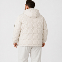 Blouson d'hiver matelassé à capuche pour homme, col montant, fermeture éclair intégrale, cordon de serrage, décontracté, grandes tailles et coupes oversize 6XL 7XL
