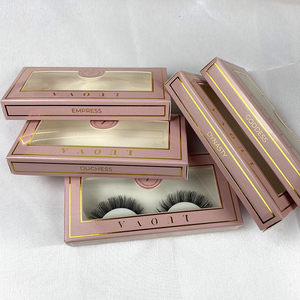 B869 boîtes à cils en papier nude bronzant or <span class=keywords><strong>rose</strong></span> police logo cils boîte d'emballage lashbox emballage faux cils - Product Image 3