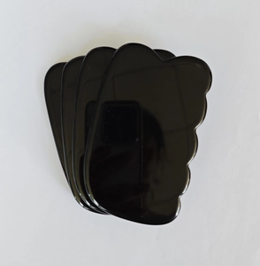 Outils de beauté en pierre de jade naturelle, masseur en obsidienne noire Gua Sha pour drainage lymphatique - Product Image 3