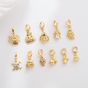 مجوهرات هالوي أساور ديي قلادات سلاسل مفاتيح مشابك مشابك سحر الذهب عيار 18 قيراط العناكب الجمولات أشباح المعلقات - Product Image 1