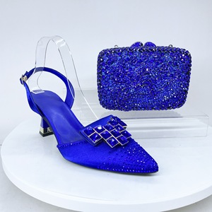 Chaussures italiennes TX66 à bout ouvert avec boutons et talons compensés, sacs assortis, promotion, style italien, robe <span class=keywords><strong>de</strong></span> mariée africaine nigériane, printemps été hiver - Product Image 1
