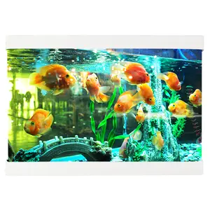 Desktop Plexiglas Acryl Aquarien & Zubehör Aquarium mit Wasser filtration Luftpumpen tank und LED-Licht für Wohnkultur