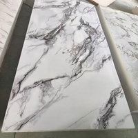 Vente flash - Panneaux muraux et planches en PVC texturé imitation marbre UV, imperméables et brillants, pour la décoration intérieure