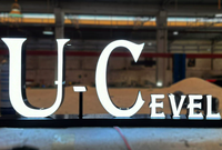 Enseigne publicitaire LED 3D avec nom de l'entreprise, en acier inoxydable, acrylique, néon, étanche, transformateur, utilisation en extérieur, bâtiments, mariages
