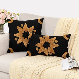 Luxury High Quality Geometric Pattern Tassel Cushion Cover 45x45cm Modern Tufted Bohemian Pillow Covers