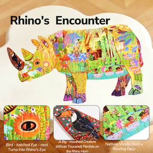 Rompecabezas Artístico con Formas Específicas Mideer MD2391 - Rinoceronte <span class=keywords><strong>de</strong></span> Ensueño, Juguetes Educativos <span class=keywords><strong>de</strong></span> Arte Irregular, Rompecabezas <span class=keywords><strong>para</strong></span> Niños - Product Image 3