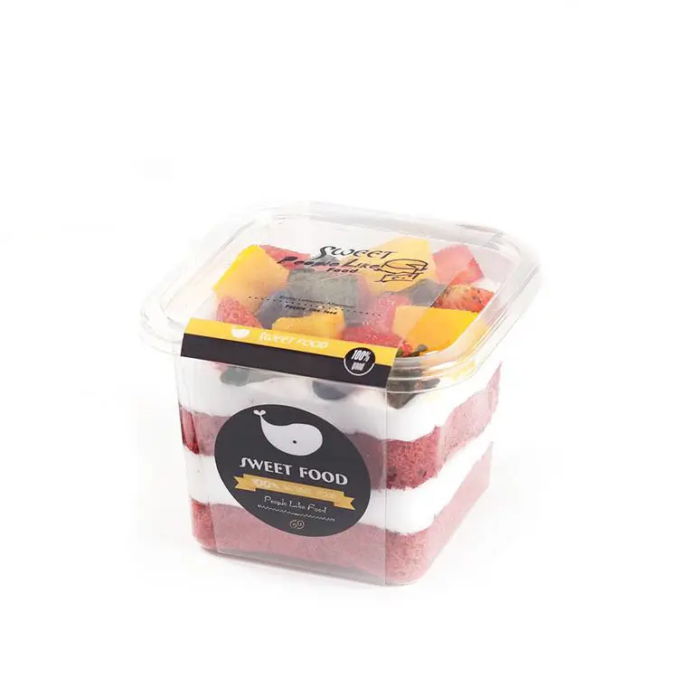 Custom printed food safe PS plastic ice cream/ cake /Yoghourt /Candy/Cookies box