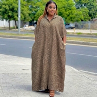 Robe longue ample en rayonne imprimée léopard numérique africain, style caftan tunisien, respirante, lavable, taille unique, idéale pour l'été