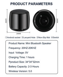 Chất Lượng Cao Loud Không Dây Bass Kích Thước Nhỏ Dễ Thương Dây Buộc Ngoài Trời Nhà Loa Bluetooth Di Động - Product Image 6