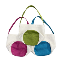 Panier de Pâques en lin Sunyee en gros avec poignées, panier réutilisable en tissu pour la chasse aux œufs de Pâques pour enfants, paniers cadeaux pour bonbons et herbe de lapin