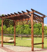 Padiglione/archi in legno massello per cortile esterno Arbours/ Pergolas con cornice per uva, tavolo e sedia in legno anticorrosivo