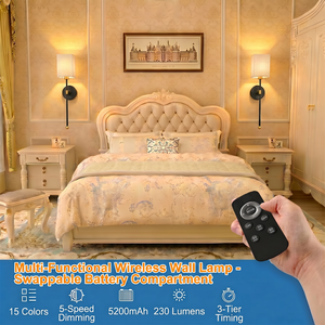 4000mAh Rechargeable Long Strip Wireless <b>Wall</b> Lamp, Remote Control <b>Wall</b> <b>Sconce</b> with Detachable Internal Battery, Decorative Lamp - Product Image 5