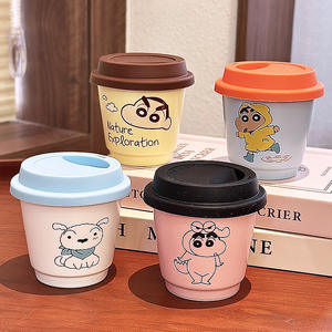 แก้วเซรามิคลายการ์ตูนเครยอนชินจัง พร้อมฝาและหูจับ สีฟ้า ส้ม เหลือง ชมพู สำหรับเดินทาง ใช้ในออฟฟิศ แก้วเดี่ยว - Product Image 4