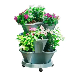 Hi photo — Pots de fleurs en plastique, tour à empiler hydroponique verticale, Pots de fleurs, système de pile pour balcon et chambre à coucher, vente en gros